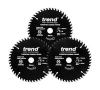 TREND Lame de Scie Circulaire en PTFE pour Bois, 160 mm de Diamètre, 20 mm d'Alésage, 48 Dents, TCT, 2,2 mm de Trait de Scie, 3 Pack, CSB/160/3PK/P