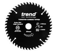 TREND Lame de Scie Circulaire en PTFE pour Bois, 160 mm de Diamètre, 20 mm d'Alésage, 48 Dents, TCT, 2,2 mm de Trait de Scie, CSB/16048/P