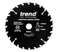 TREND Lame de Scie Circulaire en PTFE pour Bois, 165 mm de Diamètre, 20 mm d'Alésage, 24 Dents, TCT, 2,2 mm de Trait de Scie, CSB/16524/P