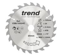Trend Lame de scie circulaire pour bois, 165 mm, alésage 30 mm, 48 dents