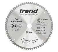 Trend Lame de Scie Circulaire pour Bois, 300 mm de Diamètre, 30 mm d'Alésage, 72 Dents, TCT, 2,8 mm de Trait de Scie, +15° Crochet, CSB/30072