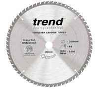 Trend Lame de Scie Circulaire pour Bois, 350 mm de Diamètre, 30 mm d'Alésage, 64 Dents, TCT, 2,8 mm de Trait de Scie, +15° Crochet, CSB/35064
