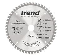 Trend Lame de scie circulaire TCT aluminium/plastique 160 mm, 52 dents