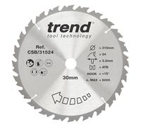 Trend Lame scie circulaire 315 mm TCT, 24 dents, 30 mm, +15° crochet