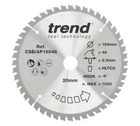 Trend Lame scie circulaire alu/plastique 165 mm, 48 dents, 20 mm, TCT