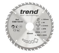 Trend Lame scie circulaire bois 180 mm, 30 mm, 40 dents, TCT 2,4 mm