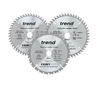 Trend Lames de Scie Circulaire pour Bois, 160 mm de Diamètre, 20 mm d'Alésage, 24 & 48 Dents, TCT, 2,2 mm de Trait de Scie, +15° Crochet & +4° Crochet, CSB/160/3PK/A