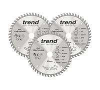 Trend Lames de Scie Circulaire pour Bois, 160 mm de Diamètre, 20 mm d'Alésage, 48 Dents, TCT, 2,2 mm de Trait de Scie, +15° Crochet, CSB/160/3PK
