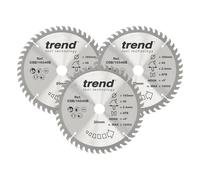 Trend Lames de Scie Circulaire pour Bois, 165 mm de Diamètre, 20 mm d'Alésage, 48 Dents, TCT, 2,2 mm de Trait de Scie, +15° Crochet, CSB/165/3PK/A