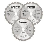 Trend Lames scie sans fil bois, Ø184 mm, alésage 20 mm, 24 dents, finition grossière, 3 pièces, CSB/184/3PK/B