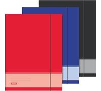 Trend Lot de 3 porte-documents en carton kraft 350 g/m² DIN A3 - Classeur scolaire - Classeur à dessin - Rangement pour photos - Chemise - Multicolore - Dossier à élastiques - Fixation par bande