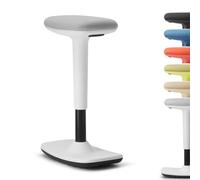 Trendoffice to-swift Tabouret de bureau debout avec fonction bascule, antidérapant, ergonomique et réglable en hauteur (50-75 cm) pour une assise saine et active, par Dauphin (blanc)