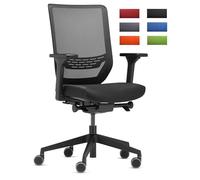 TREND OFFICE to-sync pro Chaise de bureau ergonomique avec accoudoirs Design moderne Home Office Certifié Environnement by Dauphin (Noir, dossier en maille)