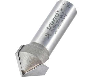 Trend Professionnel Fraise à Chanfrein en V, Queue de 1/2 Pouce, 45 Degrés, Diamètre de Coupe 19,4mm, Longueur de Coupe 9,2mm, Plaquettes en Carbure de Tungstène, 11/3X1/2TC