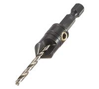 Trend Snappy Fraise à chanfreiner 12,7 mm acier, libération rapide, HSS 3,2 | Chanfreine et guide les bouchons en bois, avec fraise 12,7 mm acier et foret HSS 3,2 mm, libération rapide SNAP/CS/10A