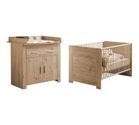 Chambre bébé Duo : Lit 70 x 140 cm + Commode à langer AHOI - Chêne - TREND TEAM