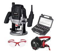 Trend Ultimate Routing Kit de démarrage avec toupie d'atelier Trend T7EK, 15 pièces, masque respiratoire P3 et lunettes de sécurité, 1,27 cm, 2100 W, 240 V, noir, T7/Starter