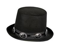 TrendandStylez Cylindre noir de style rocker avec rivets - Chapeau haut en feutre pour homme et femme, l'accessoire parfait pour le costume de rockstar et de motard pour le carnaval, Halloween et les
