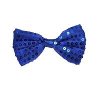 TrendandStylez Nœud papillon à paillettes, 15 couleurs, rouge, noir, argent, rose, doré, turquoise, bleu, violet, vert, pailleté, 9 x 12 cm, Bleu (bleu)., taille unique