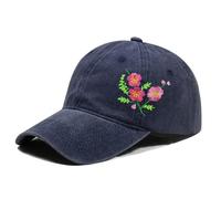 trendbris Casquette de baseball brodée à la main Stay Woke, bleu marine, Taille unique