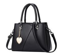 trendbris Sac à main à bandoulière pour femme - Version coréenne - Couleur unie - Blocage de couleur unie - Multifonction - Grande capacité, Noir , Taille unique