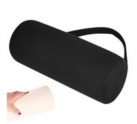 Trendecor Coussin de soutien lombaire rond réglable de 27,9 cm avec housse amovible en coton lavable pour chaise de bureau, voiture, canapé - Noir