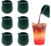 Trendecor Lot de 6 petits pichets à lait en porcelaine verte de 50 ml - Pour servir le lait, le thé, le café