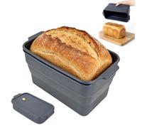 Trendecor Moule à pain, pliable, avec couvercle, en silicone, 22,5 × 12,5 × 11,5 cm, résistant à la chaleur, anti-adhésif, pour four, pain, pain de viande, pain de viande, pain grillé