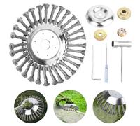 Trendecor Tête Brosse Débroussailleuse,150 x 25.4 mm Brosse Desherbage Debroussailleuse avec 7 pcs Accessoires,Brosse pour Mauvaises Herbes en Acier pour Pelouse Jardin Agriculture