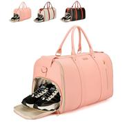 Trendfetchus Foldable Travel Bag 2.0 with Wheels, Foldable Travel Bag 2.0, Carry on Garment Bags, Air Travels Business Weekender Garment Storage, for Men Women (Pink)