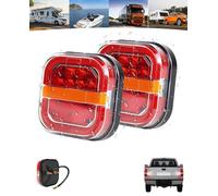 Trendfetchus Wireless Tail Lights, 2/4/6 PCS Car LED Trailer Lights, Ip67 Waterproof, Easy Install No Wiring, Car LED Trailer Lights Wireless Magnetic for Truck Rv Horse Trailer Boats (2PCS)