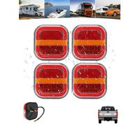 Trendfetchus Wireless Tail Lights, 2/4/6 PCS Car LED Trailer Lights, Ip67 Waterproof, Easy Install No Wiring, Car LED Trailer Lights Wireless Magnetic for Truck Rv Horse Trailer Boats (4PCS)