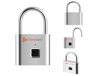 TrendG adenas à Empreinte Digitale Sans Clé Intelligente Sécurité Empreinte Digitale Gym Serrure Antivol Portable USB Rechargeable Cadenas TG-131 Argenté