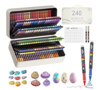 TrendGate 242 Couleurs Feutre Acrylique, Marqueur Peinture Acrylique Pinceau Pour Papier, Verre, Galet, Métal, Plastique, Bois, Oeuf, Céramique, Textile