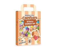 TRENDHAUS 968524 - Kit de création de Bijoux Capybara Love, Plus de 200 Perles et 2 m de Fil élastique, pour créer des Bracelets et des Colliers