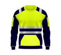 trending babz - Sweatshirt en polaire haute visibilité à col rond pour le travail et la sécurité, doux, chaud et confortable, tailles S à XXL, Jaune marine, M