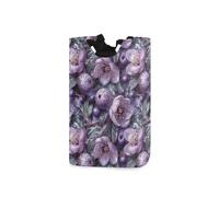 Trending Concept Art Paniers à linge violets motif fruit de la passion et grand linge imperméable avec poignée robuste pour garde-manger, salle de bain, maison