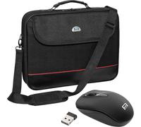 Trendline Laptop Sleeve Case for Laptops up to 17.3 Inches (44 cm) Shoulder Bag with Wireless Mouse Included, Black