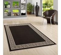 Trendline - Tapis Moderne - frontière Grecque - Brun - 5 Tailles Disponibles