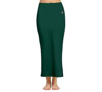 TRENDMALLS Sari droit en coton mélangé pour femme, mélange de coton, vert foncé, M