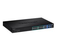trendnet 20-port gb web smart poe+ switch w/ 2 sh sfp slots noir noir Noir