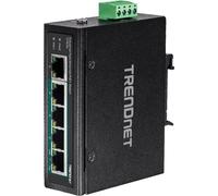 TRENDnet, TI-PE50, Commutateur Industriel Fast Ethernet PoE+ Non géré à 5 Ports sur Rail DIN, Puissance de 200 W, Indice de Protection IP50