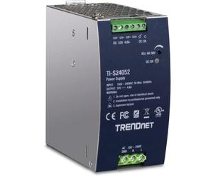 TRENDnet Bloc d'alimentation Industriel 240 W 52 V DC, 4,61 A AC vers DC DIN-Rail, Fonction contrôleur de Facteur de Puissance intégrée, Plage de température de Fonctionnement extrême -25 ° - 70 °C