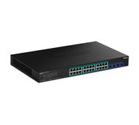 TRENDnet TPE 30284 - Commutateur - intelligent - 24 x 10/100/1000 (PoE+) + 4 x 10 Gigabit SFP+ - Montable sur rack - PoE+ (370 W) - CA 100 - 240 V - Conformité TAA G