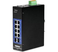 TRENDnet, TI-G102, Commutateur Industriel sur Rail DIN Gigabit renforcé à 10 Ports, capacité de Commutation de 20 Gbit/s, Rail DIN et Supports muraux Inclus, Double redondance, Deux Ports RJ-45/SFP