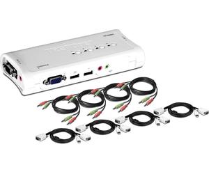 TrendNet Commutateur KVM USB 4 PC + audio Trendnet ''TK-409K''