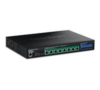 TRENDnet Commutateur Web intelligent 12 ports PoE++ 10G, TPE-7124SBF, budget d'alimentation PoE 720 W, 8 ports PoE++ 10G, 4 ports SFP+ 10G, conforme NDAA TAA, montage en rack 1U 19", protection à vie