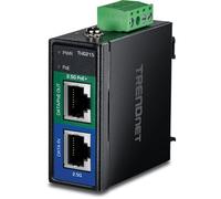 TRENDnet Injecteur PoE+ industriel 2,5 G, TI-IG215, 1 port PoE+ 2,5 Gigabit (données + sortie PoE), 1 port Gigabit 2,5 (entrée de données), prend en charge PoE (15,4 W), PoE+ (30 W), conforme aux