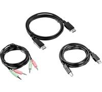 TrendNet KVM Adaptateur [1x DisplayPort mâle, USB 2.0 type A mâle, Jack mâle 3.5 mm - 1x DisplayPort mâle, USB 2.0 type B femelle, Jack mâle 3.5 mm] 1.80 m noir