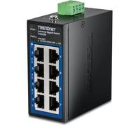 TRENDnet Mini commutateur industriel Gigabit DIN-Rail TI-GLC80 – 8 ports, IP30, 16 Gbit/s, noir